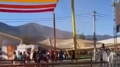 [VIDEO] Caída de carpa en Expo La Ligua obliga a suspender la jornada de este jueves