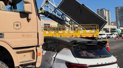 Ahora ocurre colisión en zona de pantalla derribada en la avenida E. Pérez Zujovic de Antofagasta