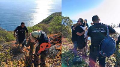 Rescatan con éxito a dos adultos y dos niños que estaban atrapados en acantilados de Valparaíso