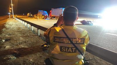 Mujer murió tras colisión de camioneta y camiones en la Ruta 16 en Alto Hospicio