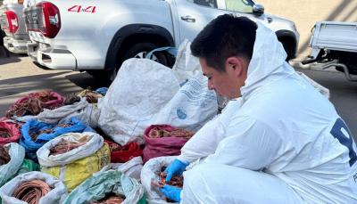 Los detalles de la incautación de 2.5 toneladas de cobre robado en Arica: la mayoría son cables eléctricos