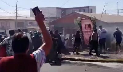 Carabinero resultó lesionado: serios incidentes en funeral de la menor Josefa en el sector Bonilla de Antofagasta