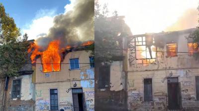 [VIDEO] Tres viviendas afectadas deja incendio en Valparaíso: conductor de Bomberos sufrió lesiones