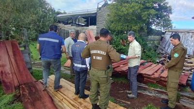 Incautaron 59 piezas de madera de alerce en el sector Metrenquén de Puerto Montt