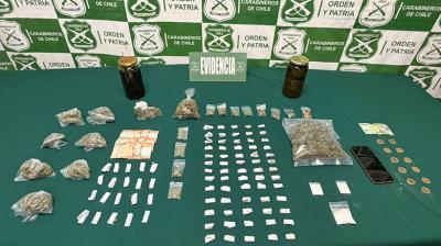 Carabineros detuvo a cuatro sujetos por tráfico de drogas en Algarrobo