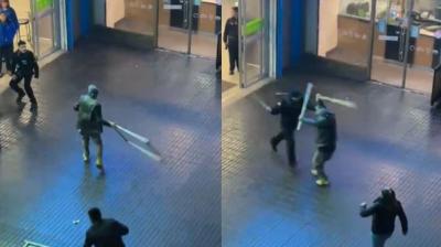 [VIDEO] Captan riña entre guardias y sujetos que intentaron robar en de supermercado de Concón