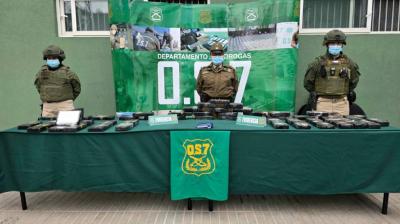 Incautan 55 kilos de droga avaluada en más de $600 millones en La Ligua