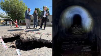 [VIDEO] Socavón en plena avenida deja al descubierto antiguo túnel subterráneo en San Felipe